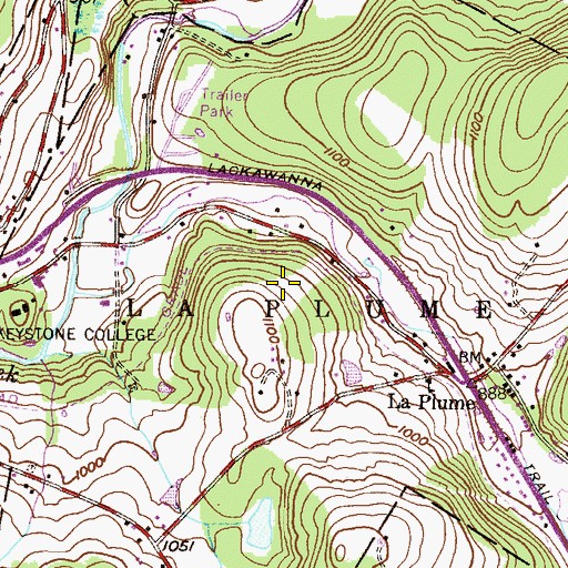 Topographic Map of Moffat Residence Hall, PA