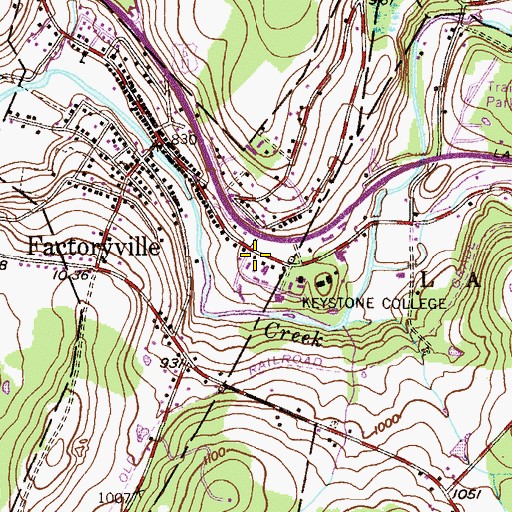 Topographic Map of Sickler Hall, PA