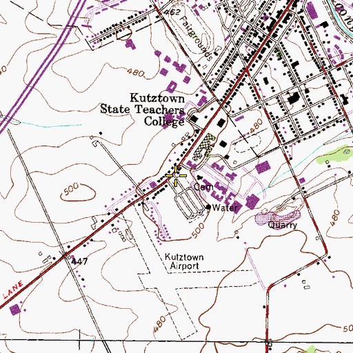 Topographic Map of Golden Bear Village West, PA