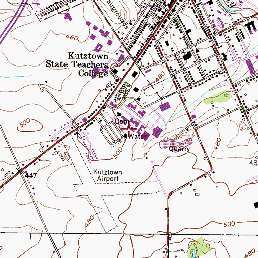 Topographic Map of Lehigh Hall, PA