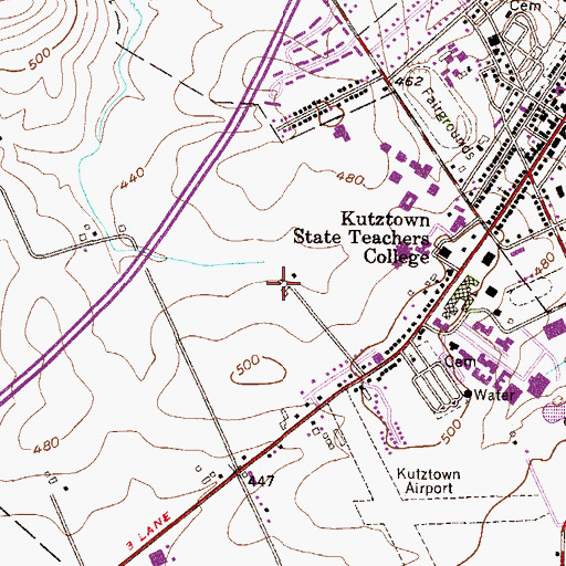 Topographic Map of Pennsylvania German Cultural Heritage Center, PA