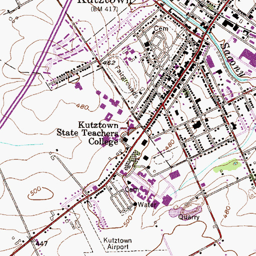 Topographic Map of Sharadin Building, PA