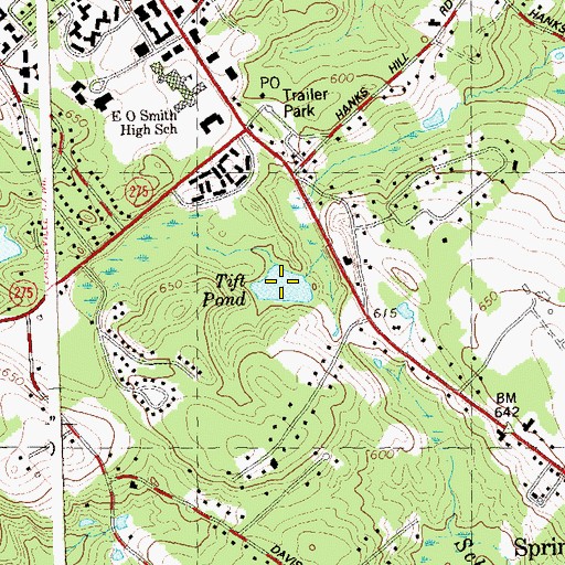 Topographic Map of Tift Pond, CT