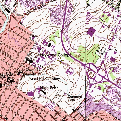Topographic Map of Fricchione Day Care Center, PA