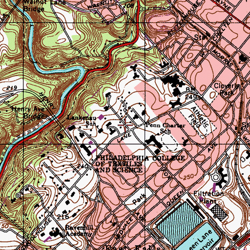 Topographic Map of Haggar Hall, PA