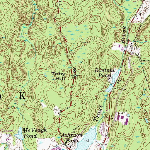 Topographic Map of Toby Hill, CT