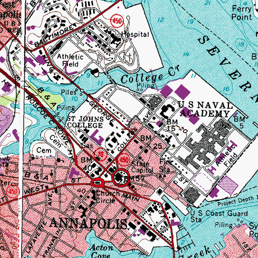 Topographic Map of Barr Buchanan Center, MD