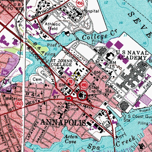 Topographic Map of Reverend Hector Humphreys Hall, MD