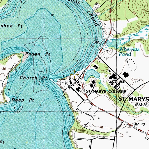 Topographic Map of Alumni Lodge, MD