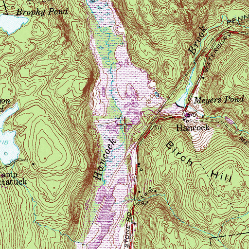 Topographic Map of Todd Hollow Brook, CT