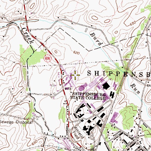 Topographic Map of Seth Grove Stadium, PA