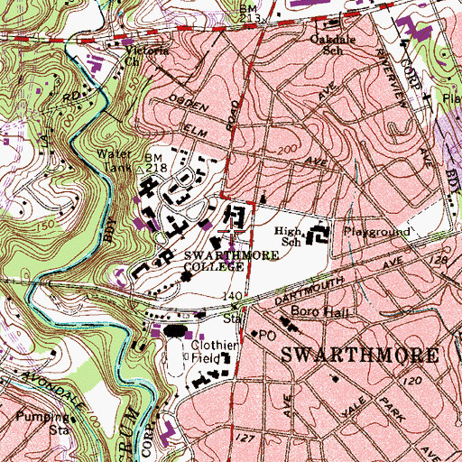 Topographic Map of Benjamin West House, PA