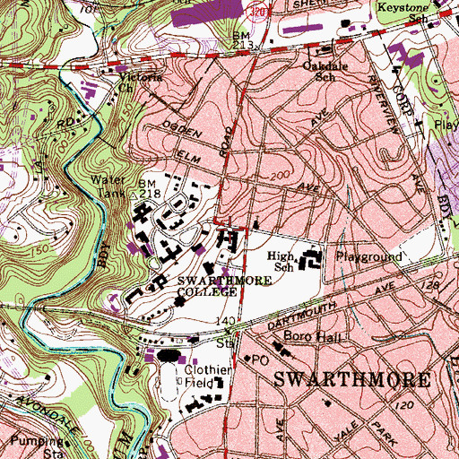 Topographic Map of Worth Residence Hill, PA