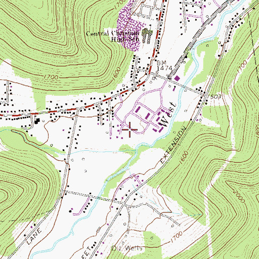 Topographic Map of Reed-Colt House, PA