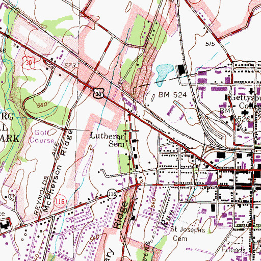 Topographic Map of Doctor Charles Philip Krauth House, PA