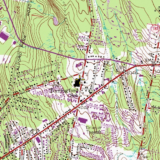 Topographic Map of Torringford Elementary School, CT