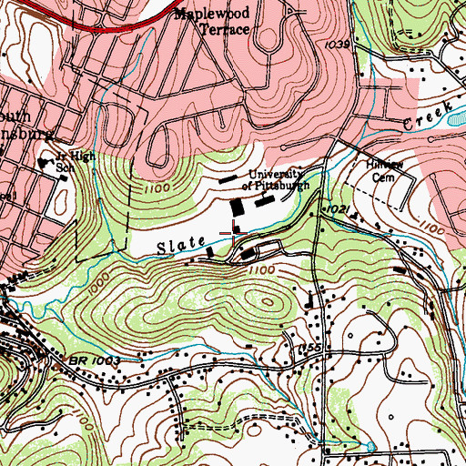 Topographic Map of McKenna Hall, PA