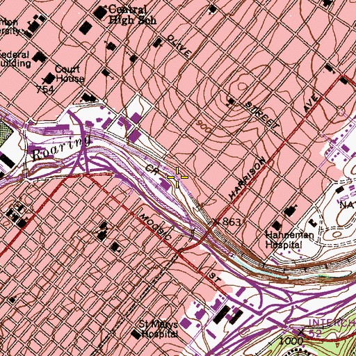 Topographic Map of DeNaples Fields, PA