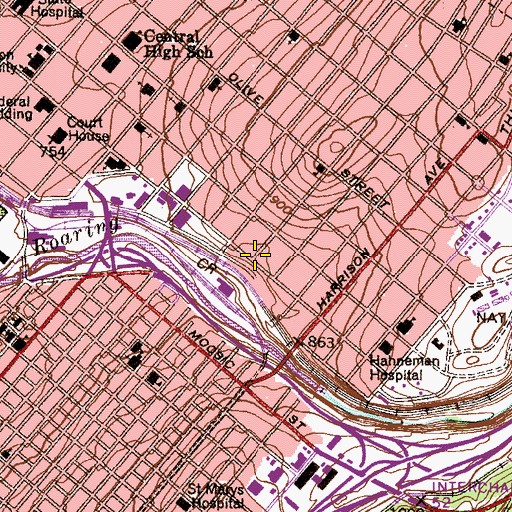 Topographic Map of Dorothy Day House, PA