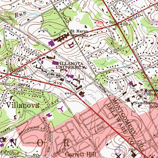 Topographic Map of Reverand Mortimer A Sullivan Hall, PA
