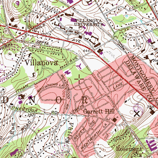 Topographic Map of Reverend Francis X McGuire Hall, PA