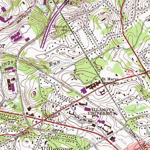 Topographic Map of Reverend Owen Raymond Jackson Hall, PA