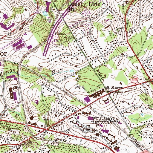 Topographic Map of Saint Clare of the Cross of Montefalco Hall, PA
