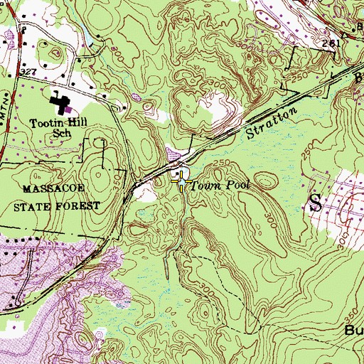 Topographic Map of Town Pool, CT