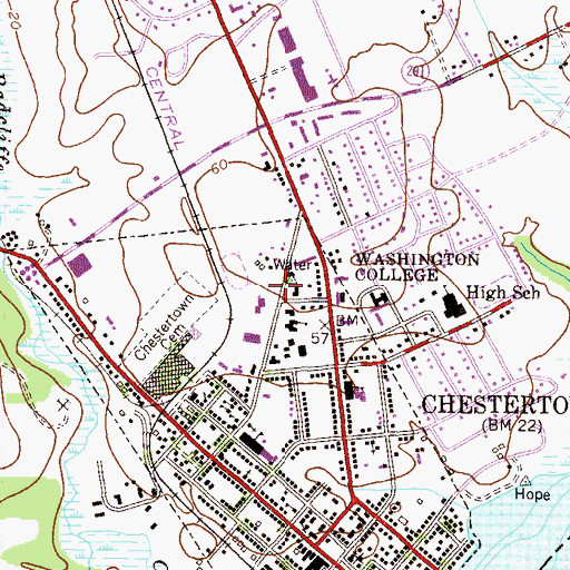 Topographic Map of Casey Academic Center, MD