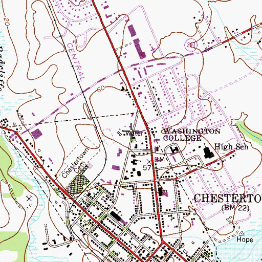 Topographic Map of Dorchester House, MD