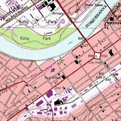 Topographic Map of Frederick Chase Hall, PA