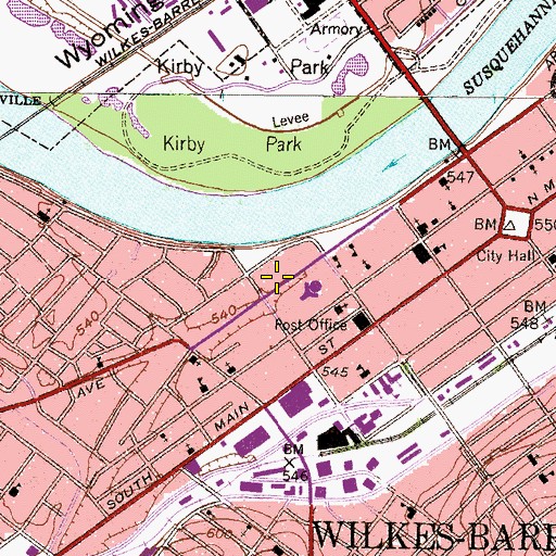 Topographic Map of Major General John Sullivan Hall, PA