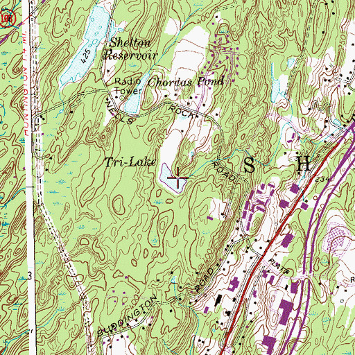 Topographic Map of Tri-Lake, CT