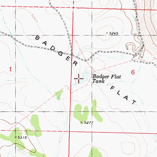 Topographic Map of Badger Flat Tank, AZ