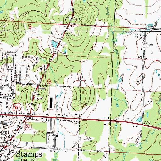 Topographic Map of Arkansas Forestry Commission Fire District 4, AR