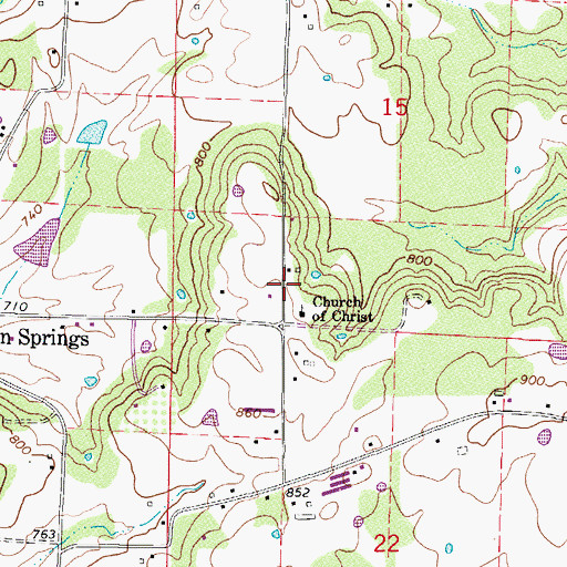 Topographic Map of Bond Special Dean Springs and Rudy District 1 Dean Springs Fire Station, AR