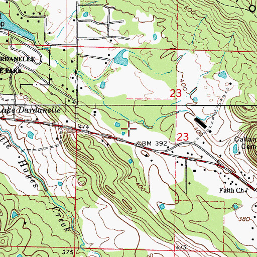 Topographic Map of Dardanelle Rural Volunteer Fire Department Station 3, AR