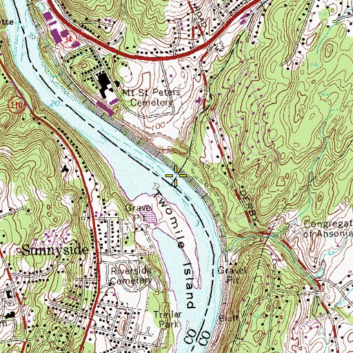 Topographic Map of Twomile Brook, CT