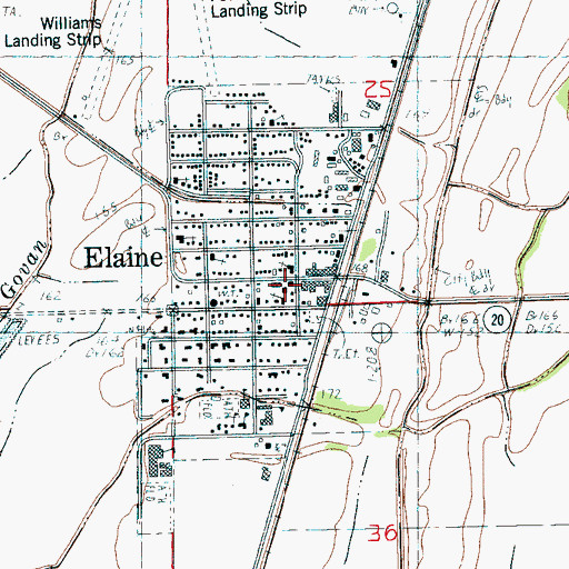 Topographic Map of Elaine Volunteer Fire Department, AR