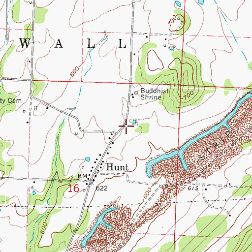 Topographic Map of Johnson County Rural Fire Department Station 8 Hunt, AR