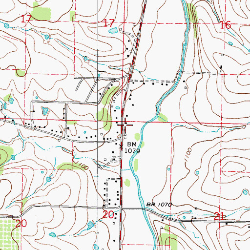 Topographic Map of Krooked Kreek Volunteer Fire Department Southern Hills Substation, AR