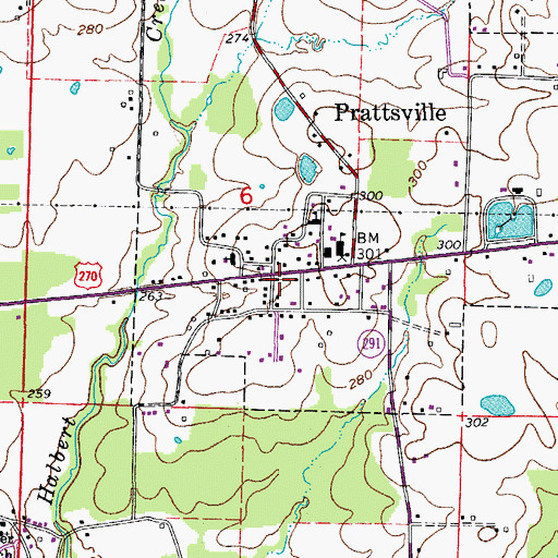 Topographic Map of Prattsville Volunteer Fire Department, AR