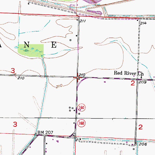 Topographic Map of River Bend Volunteer Fire Department, AR