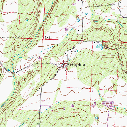 Topographic Map of Rural District 3 Graphic, AR