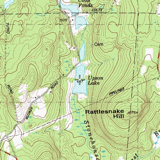 Topographic Map of Upson Lake, CT