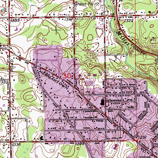 Topographic Map of Mount of Olives Baptist Church, MN