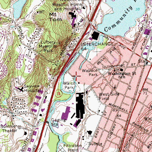 Topographic Map of Walco Park, CT