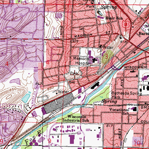 Topographic Map of Dopp Park, WI