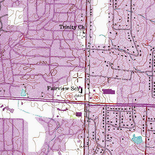 Topographic Map of Fairview Park, WI