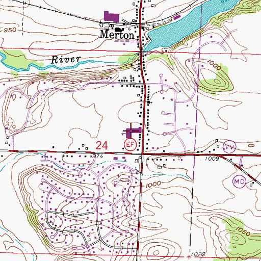 Topographic Map of Merton Intermediate School, WI
